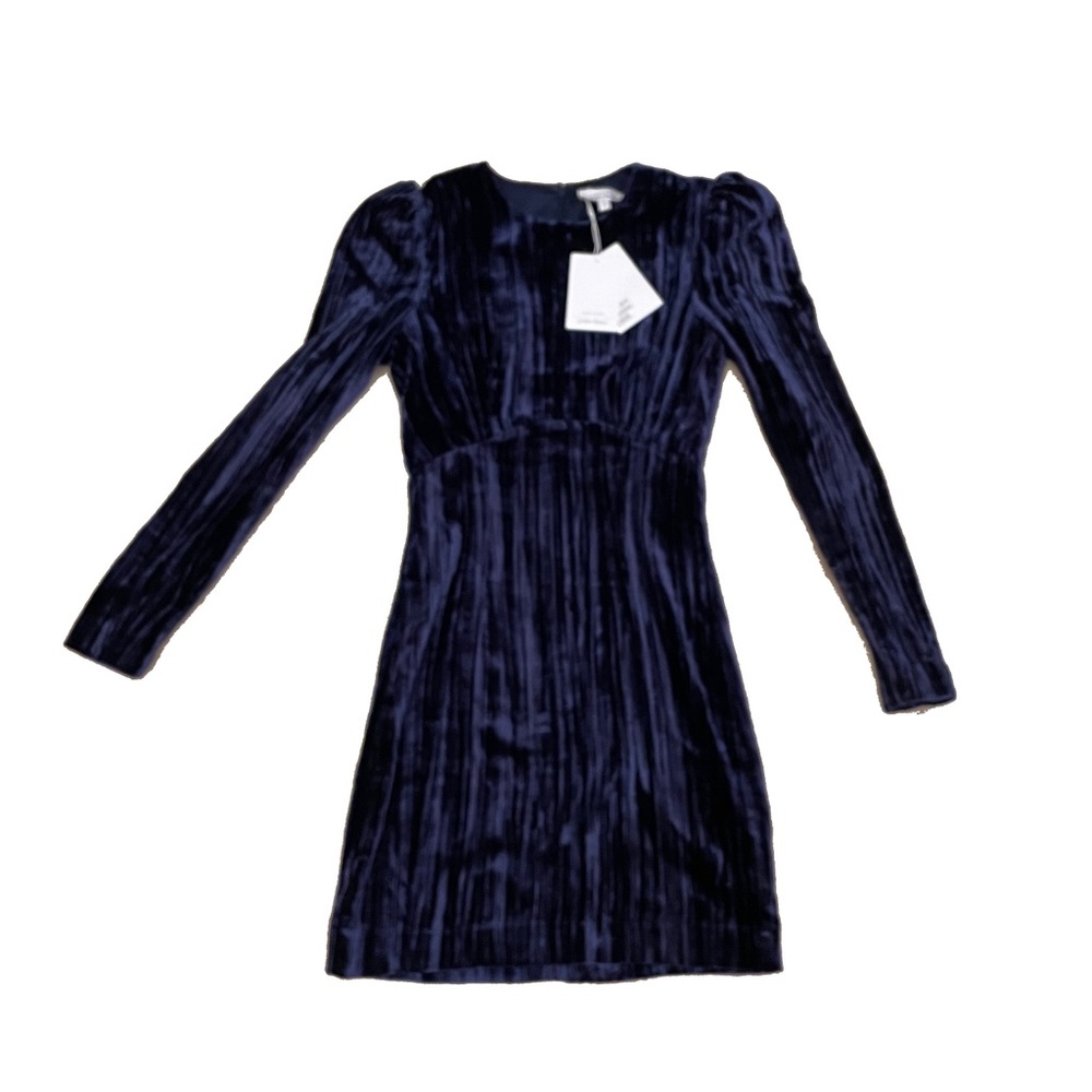 &OtherStories Crushed Velvet Puff Sleeve Mini Dress